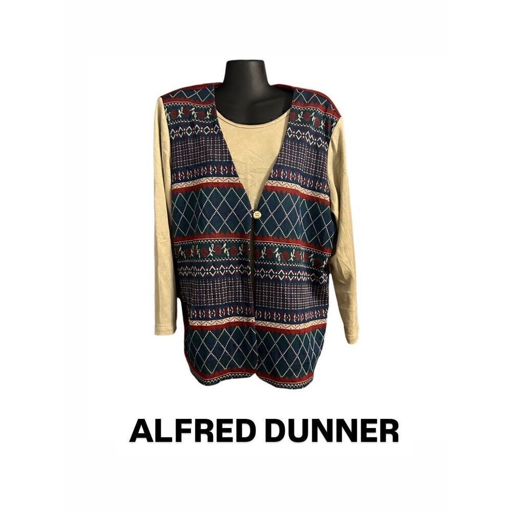 ALFRED DUNNER vintage sweater vest made in USA size large women’s